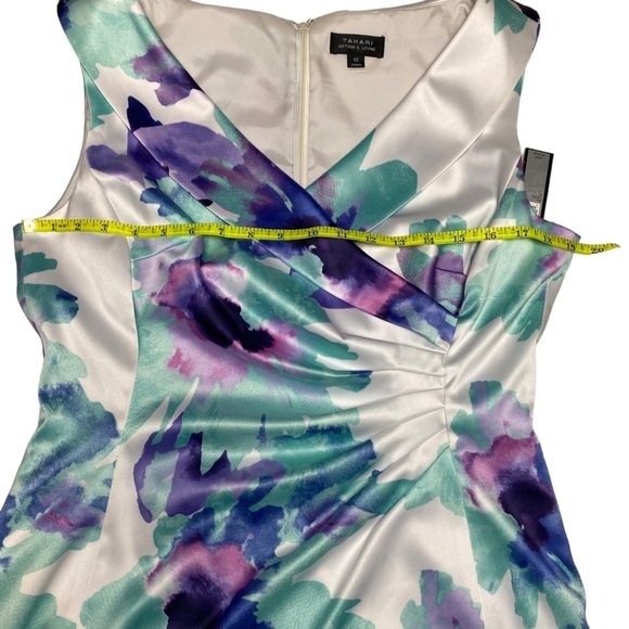 Arthur S. Levine for Tahari Dress Size 12 Limited Edition‎ Watercolors Blue - Picture 12 of 16